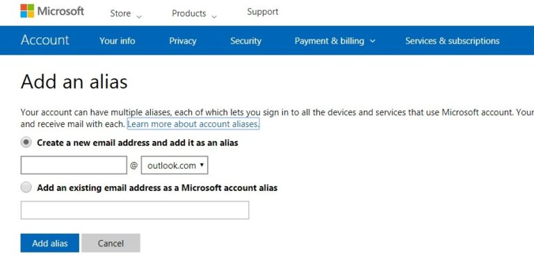 can you change the email on a microsoft account